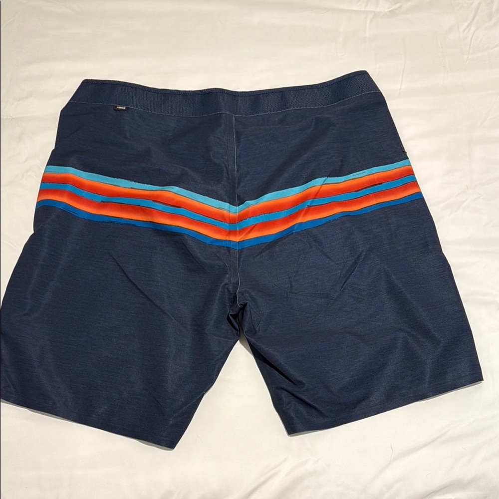 Rip Curl Board Shorts Blue and Orange with Sporty Stripes - Picture 4 of 5